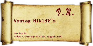 Vastag Miklós névjegykártya