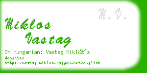 miklos vastag business card